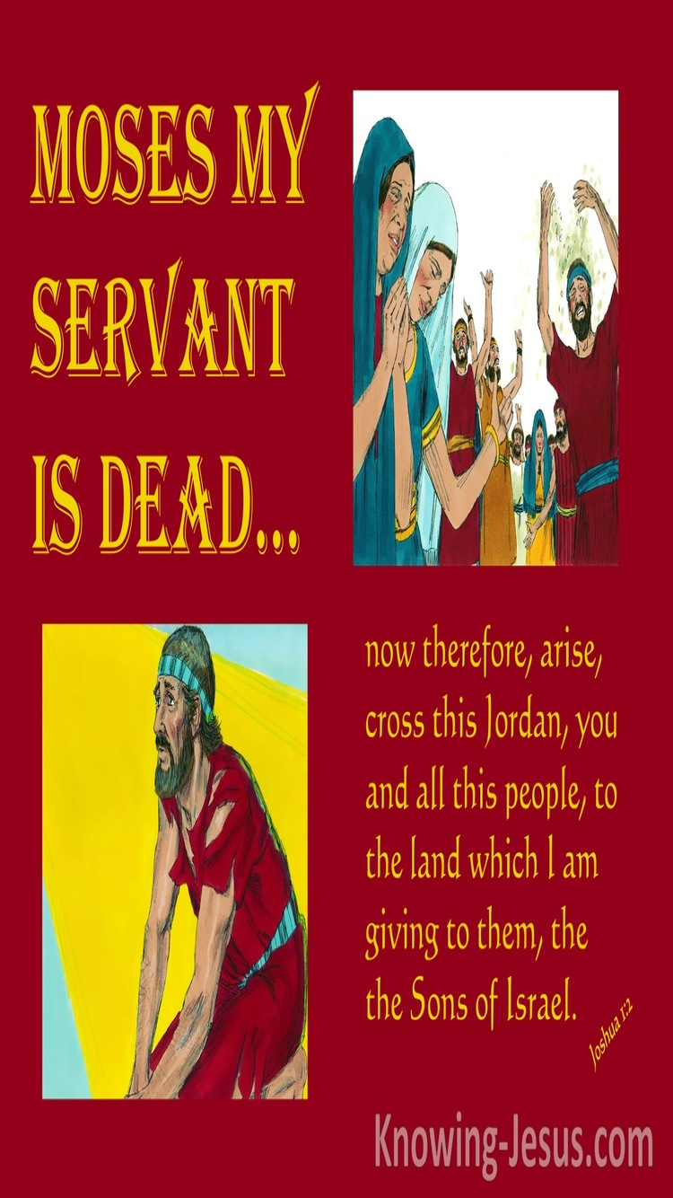 Joshua 1:2 Moses My Servant Is Dead So Cross The Jordan (yellow)